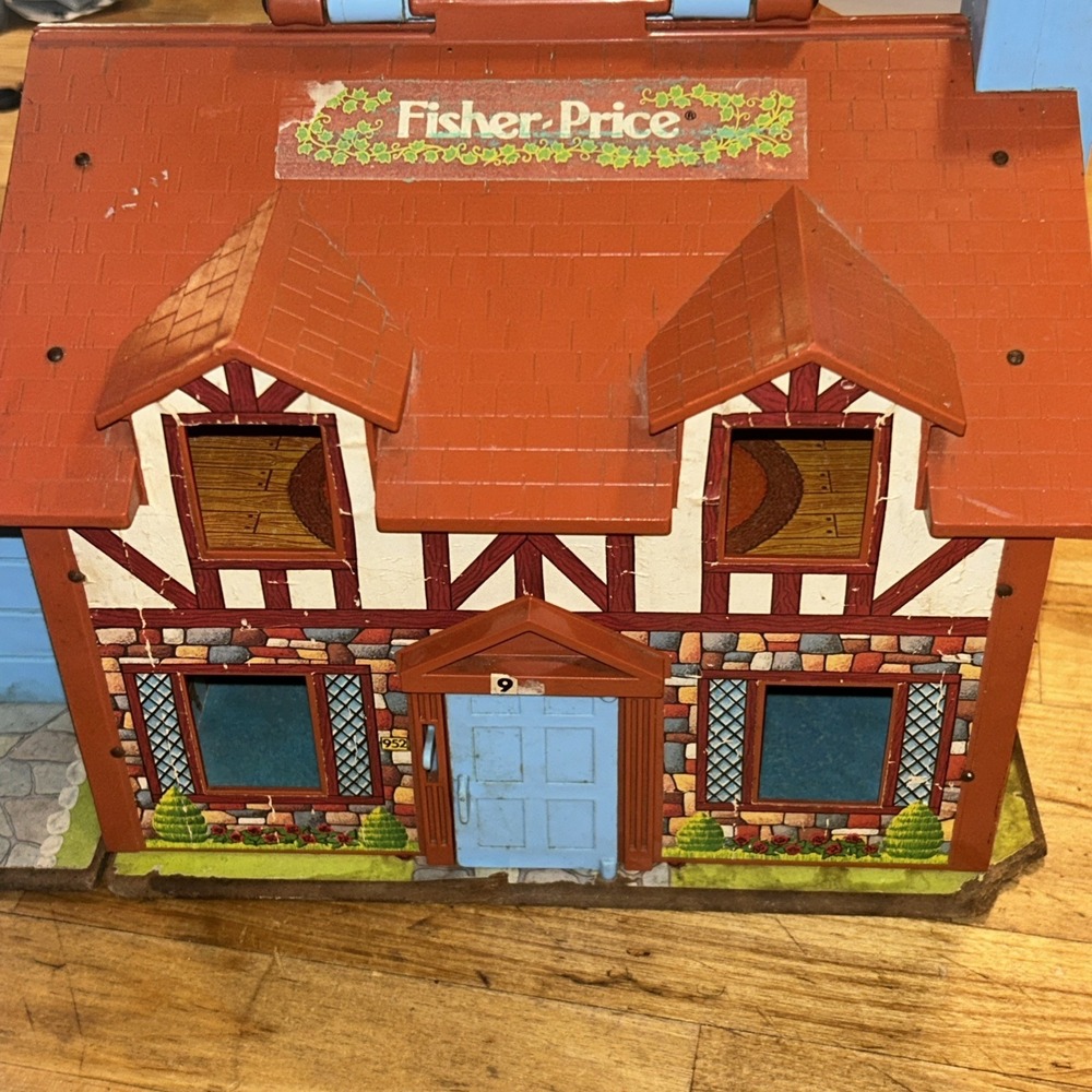 Vintage Fisher-Price Little People Play Family House 1980 Brown Tudor #952 - Picture 2 of 8